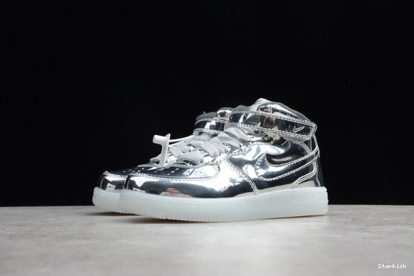 Mid Nike Silver Air Kids 314197-8500 WB Force Metallic 1 0115